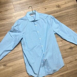 Perry Ellis Blue Dress Shirt Classic Button-Down